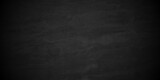 Fototapeta  - Dark black grunge textured concrete old blackboard and chalkboard rough background. Panorama dark grey black slate background or texture. Vector black concrete texture. Stone wall background.