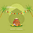 Illustration of Happy Pongal Holiday Harvest Festival of Tamil Nadu South India greeting vector background