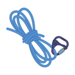 Sticker - Long Blue Rope as Climbing Equipment Vector Illustration