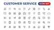 © artnazu - Customer service icon set. Containing customer satisfied, assistance, experience, feedback, operator and technical support icons.Thin outline icons pack.