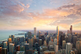 Fototapeta  - Chicago sunset time