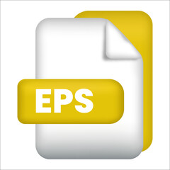 Fototapete - EPS file format icon. EPS file format 3d render icon with transparent background. EPS file format document color icon vector