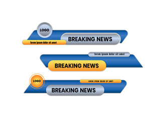 Wall Mural - Simple clean geometric lower third banner template design premium Vector , streaming , sport news

