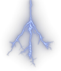 Wall Mural - Thunder strike power force cutout on transparent backgrounds specials effect 3d render png