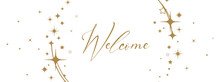Welcome Text On White Background	