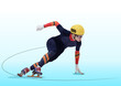 Short Track Speed Skating. 3d vector color illustration