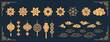 © Rizal - Chinese elements. Asian new year gold decorative patterns and lanterns, flowers, clouds and ornaments traditional oriental style vector set.