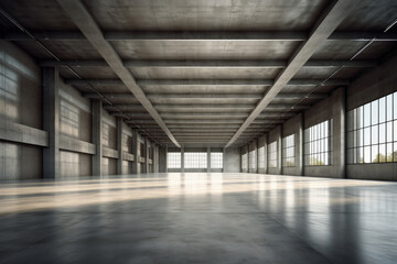 Canvas Print - Inside the super large empty factory