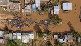 Fototapeta  - intense tropical Cyclone Idai has made landfall in Mozambique’s Sofala region close to the city of Beira, causing severe damage with its strong winds and severe flooding in Mozambique
