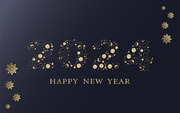 2024 New Year’s Eve.Premium vector design for posters, banners, calendar and greetings.