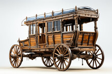 Old Stagecoach Or Passenger Caravan. Generative AI.