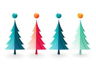 Wall Mural - Modern Graphic Christmas tree on a white background