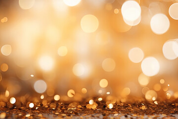 Sticker - Festive golden blurred bokeh effect for a luxurious backdrop