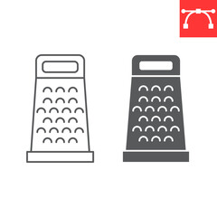 Poster - Grater line and glyph icon, kitchen and cook, cheese grater vector icon, vector graphics, editable stroke outline sign, eps 10.