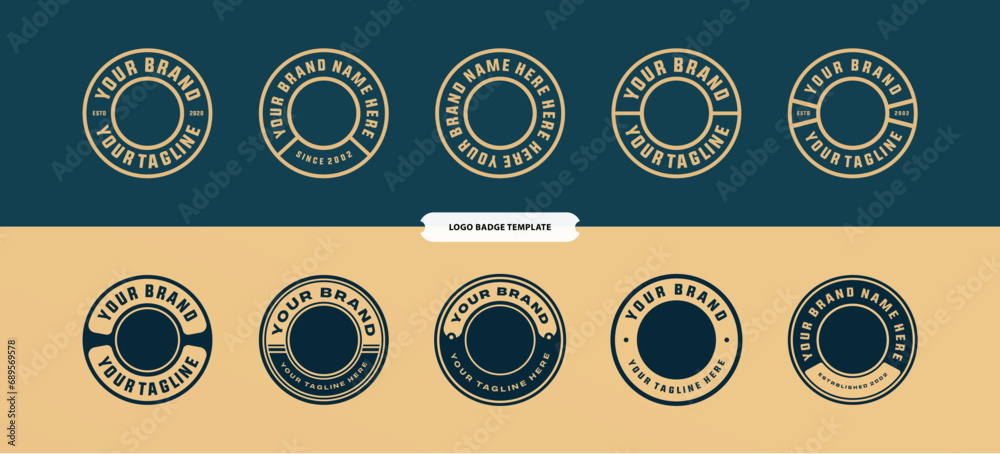 logo badge template with circle layout with text editable for clothing ...