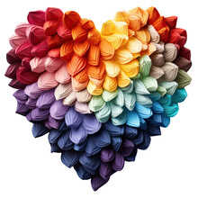 Transparent Rainbow Embroidery Heart  For Valentine Holiday Clipart