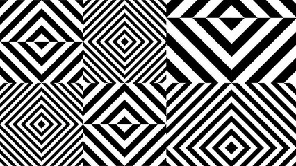 Abstract creative motion stripe geometric shape black and white background. Video animation Ultra HD 4k footage.