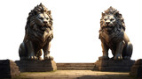 Fototapeta  - Guardians of Majesty: Stone Lions at the Gate 