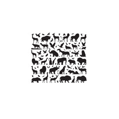 Animal Silhouette: Whispers of the Savannah Night in Ebon Elegance Black Vector Animals Silhouette
