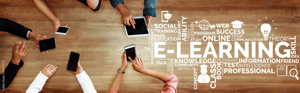 E-learning and Online Education for Student and University Concept ...