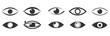 Open and closed eyes images, sleeping eye shapes with eyelash, vector supervision and searching signs. Eyesight symbol. Simple eye collection. View and eye vector linear icon set. Look and vision icon