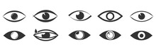 Open And Closed Eyes Images, Sleeping Eye Shapes With Eyelash, Vector Supervision And Searching Signs. Eyesight Symbol. Simple Eye Collection. View And Eye Vector Linear Icon Set. Look And Vision Icon