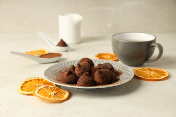 Wall Mural - Chocolate truffles, concept of delicious sweet food