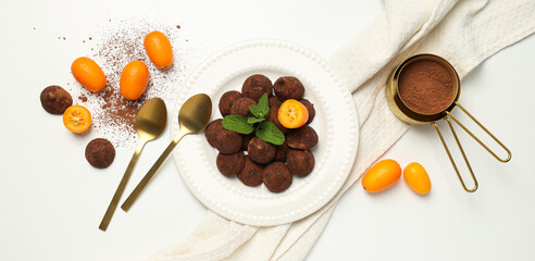 Sticker - Chocolate truffles, concept of delicious sweet food