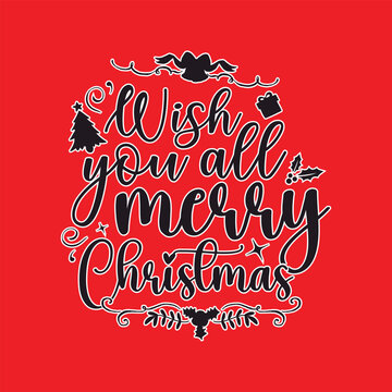 Merry Christmas lettering typography design. Christmas t-shirt design. Christmas merchandise designs. Christian religion quotes for print