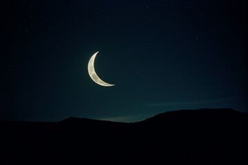 Aufkleber - A simple and elegant pixel art depiction of a crescent moon, capturing the beauty of the night sky with minimalism.