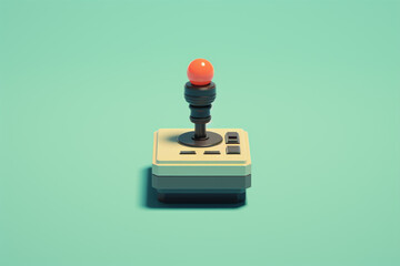 Aufkleber - A clean and minimal pixel art illustration of a retro arcade joystick, focusing on simplicity in gaming design.