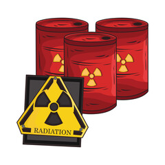 drum radioactive with radioactive board illustration
