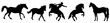 Horse collection - vector silhouette. vector isolated.