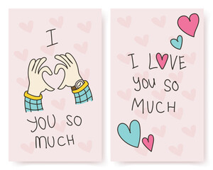 Poster - two valentine's day greeting cards
