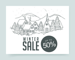 Poster - Winter sale poster background. Vector illustration
