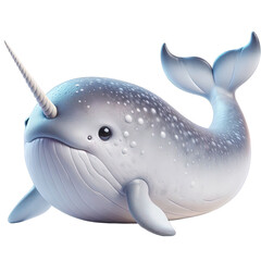 Canvas Print - Narwhal isolate on white background 