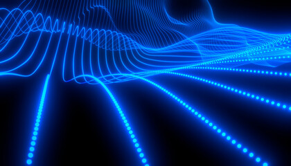 Wall Mural - abstract technology background made of lines and grid
