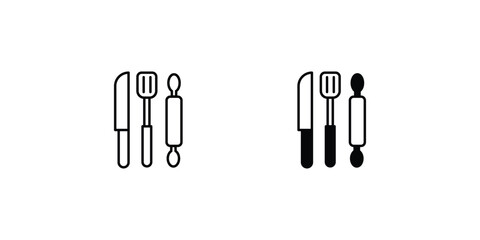 Wall Mural - kitchen utensils icon with white background vector stock illustration