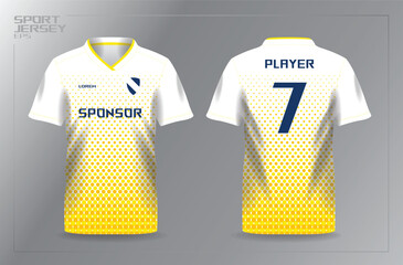 Wall Mural - yellow shirt sport jersey template mockup for soccer and football 