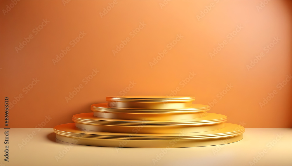 Golden stage podium platform for advertising product display background ...