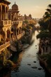 Serene banks of the Tigris River in the heart of Baghdad, Generative AI