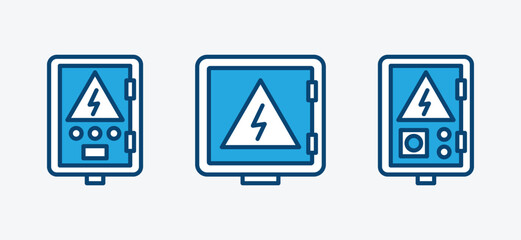 Poster - Electrical power switch panel box icon. Circuit breaker, switch panels thin line icon. Fuse box. Vector illustration