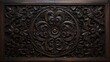 Shady Teak - Dark wooden textures with carving and detailing. Generative AI
