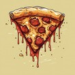 pizza slice in cartoon style
