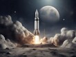 Rocket landing on moon