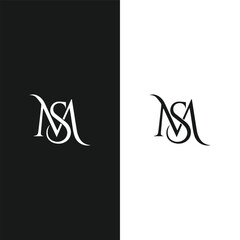 Wall Mural - MS logo. M S design. White MS letter. MS, M S letter logo design. Initial letter MS linked circle uppercase monogram logo. M S letter logo vector design. 