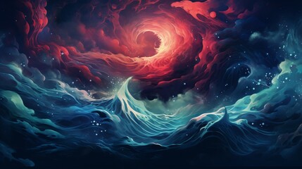 Wall Mural - A detailed view of a wave in the sea.