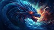 The legendary dragon that is both ferocious and dark blue