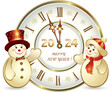 Happy New Year 2024 banner, greeting card. Vector illustration.