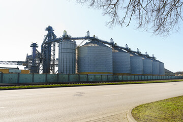 Wall Mural - Grain terminal in the seaport.